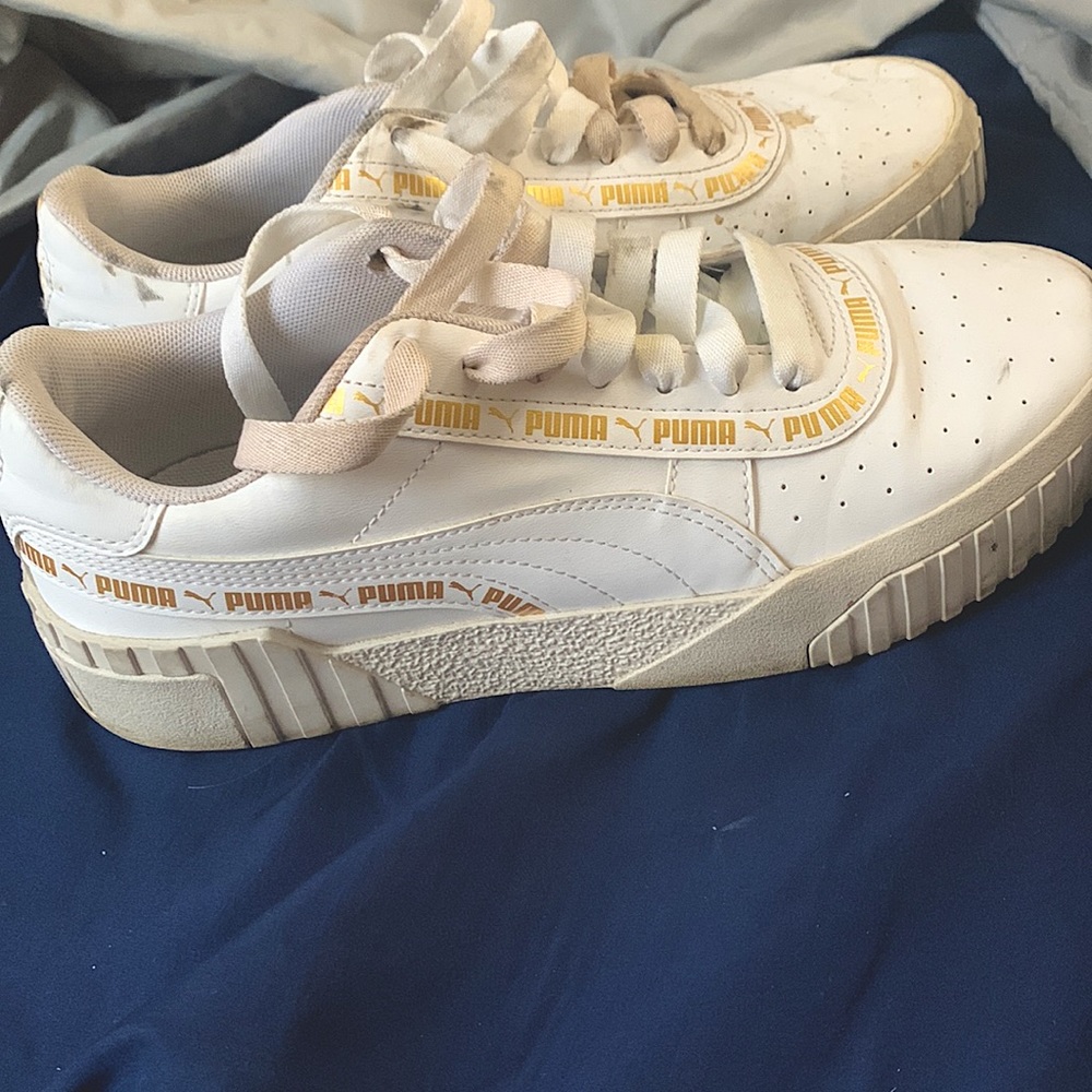 White/gold puma’s. Worn every once in awhile. Was not my favorite shoes.